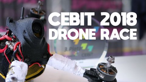 Op het podium - CEBIT 2018 Drone Race